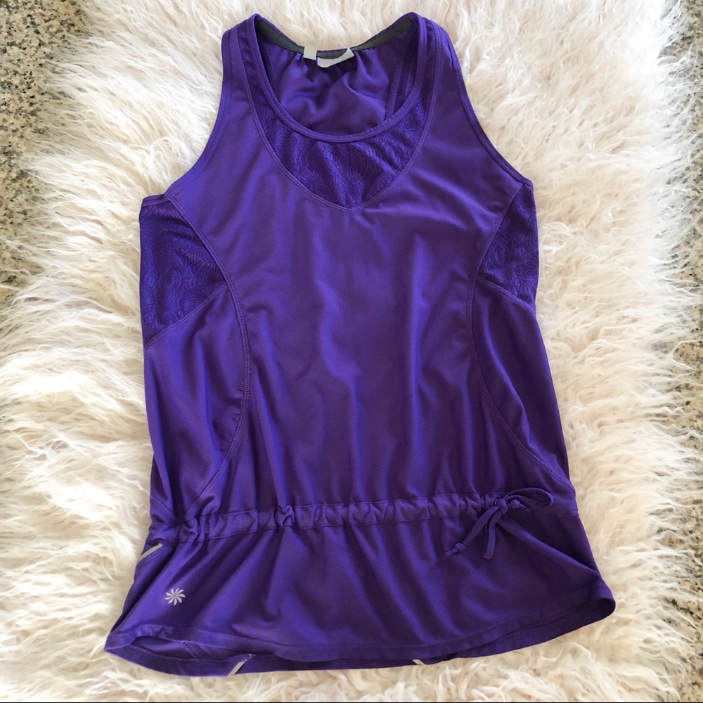 Athleta purple running tank top with lace